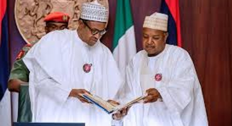 President Muhammadu Buhari and Governor Atiku Bagudu of Kebbi state [Oriental Times]