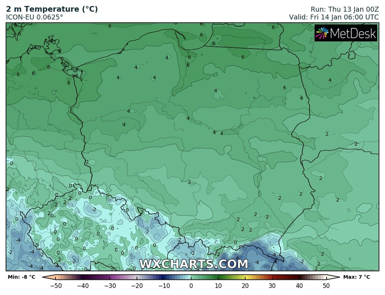 Noc na ogół z dodatnią temperaturą