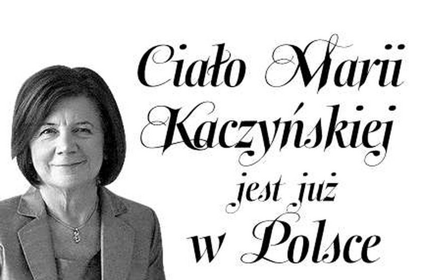 Ciało Marii Kaczyńskiej już w kraju