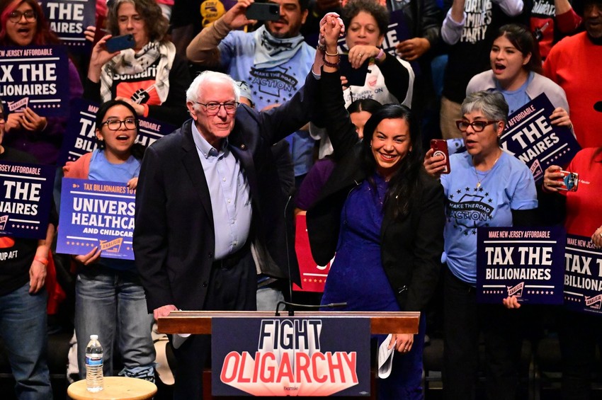 Berni Sanders i Analilija Mehija na mitingu u Vejnu, Nju Džerzi, 19. januara