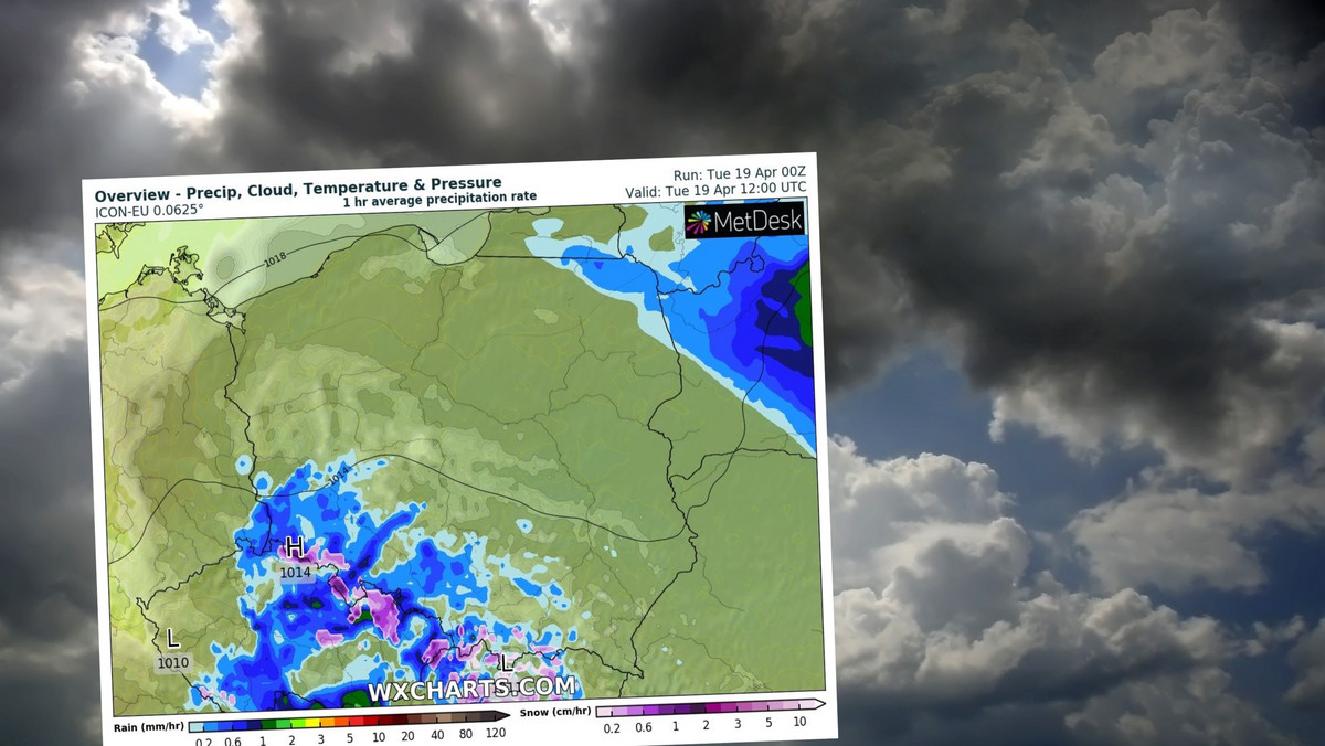Prognoza pogody na wtorek, 19 kwietnia. Niże namieszają w pogodzie
