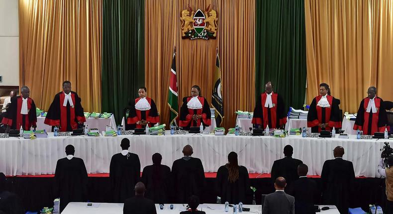 Supreme Court judges during the hearing of the 2022 presidential election petition