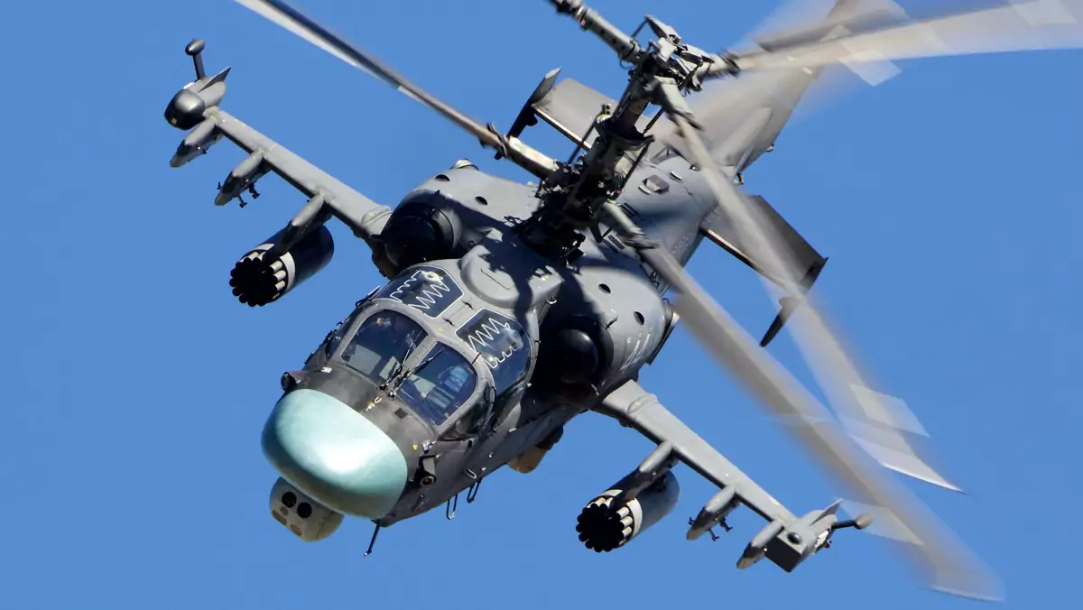 Śmigłowiec Ka-52 bierze aktywny udział w ataku na Ukrainę