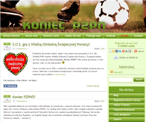 PZPN domagał się zablokowania domeny koniecpzpn.pl, ukarania założycieli stowarzyszenia S.O.S. dla Polskiej Piłki oraz firmy będącej dostawcą hostingu