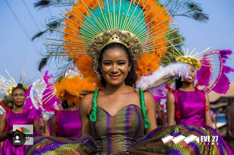 A member of the cultural troupe at the Idoma International Festival 