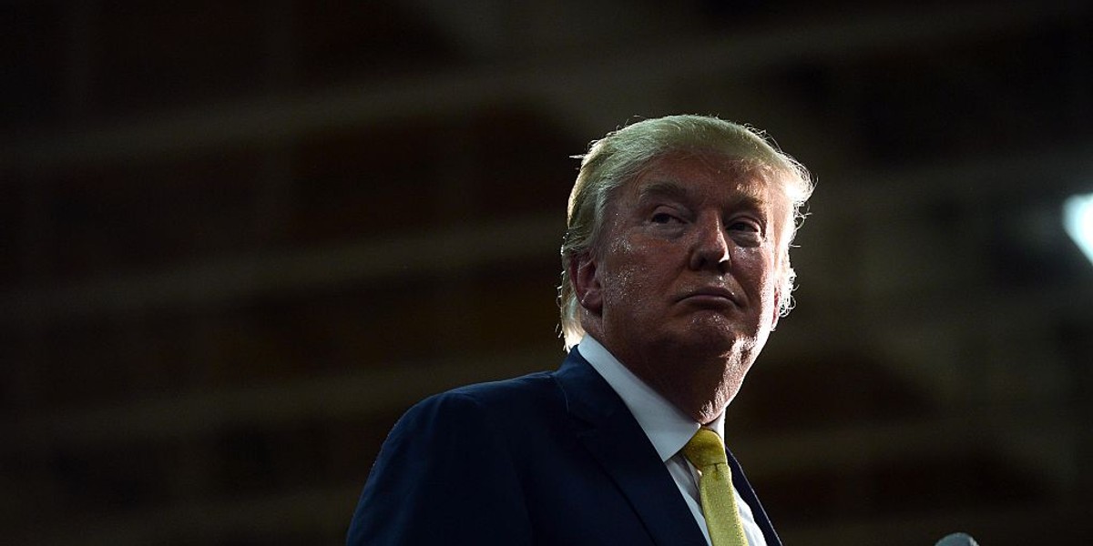 Donald Trump listens to a question during a town-hall event.