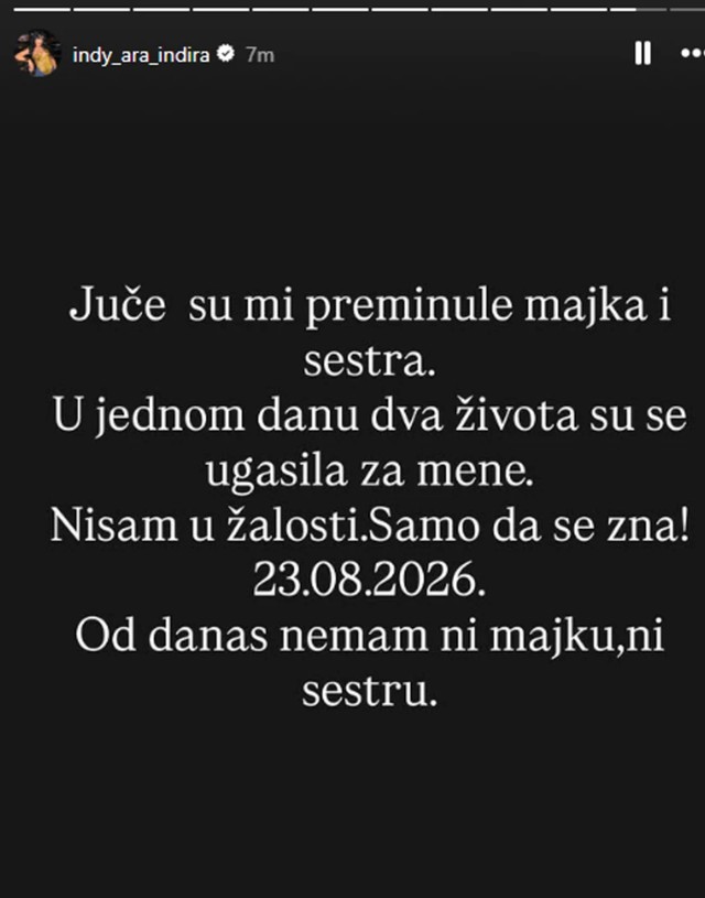 Objava Indi Aradinović