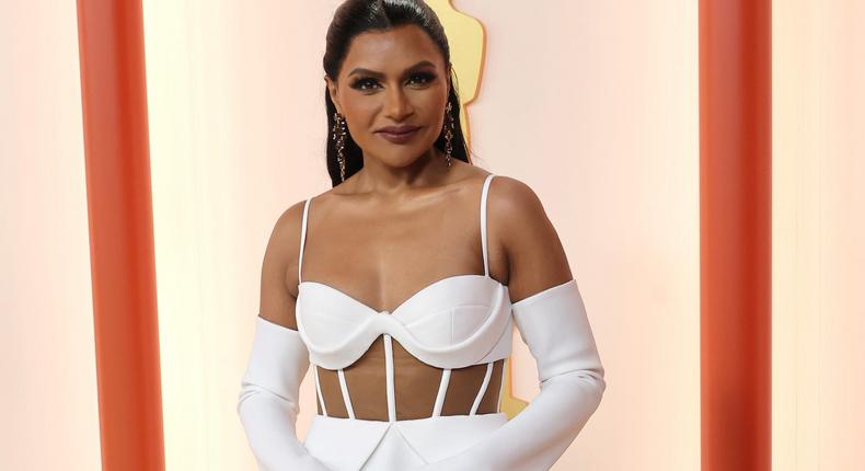 Mindy Kaling wore Vera Wang at the 2023 Academy Awards.Mike Coppola/Getty Images