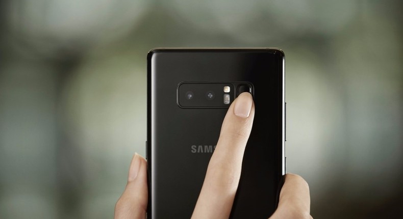 The fingerprint scanner on Samsung's Galaxy Note 8.