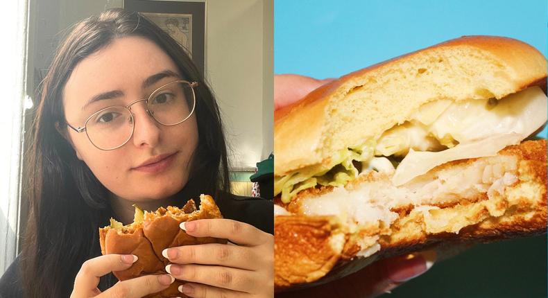 McDonald's famous Filet-O-Fish sandwich ranked highly thanks to its flavorful tartar sauce, but Popeyes' spicy fish sandwich took the win.Erin McDowell/Business Insider