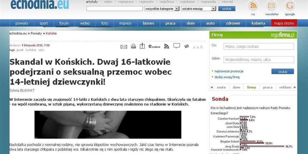 Półnaga 14-latka leżała na stadionie. Gwałt?