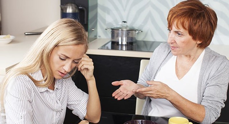 Mother advising her daughter