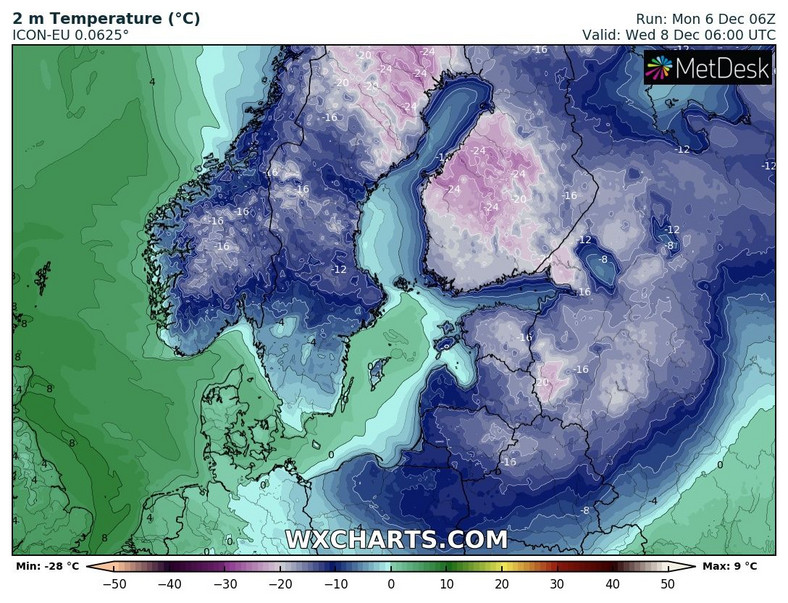 Ola de escarcha en el norte y este de Europa