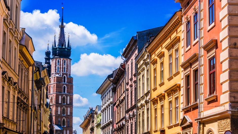 Kraków, widok z ulicy Floriańskiej