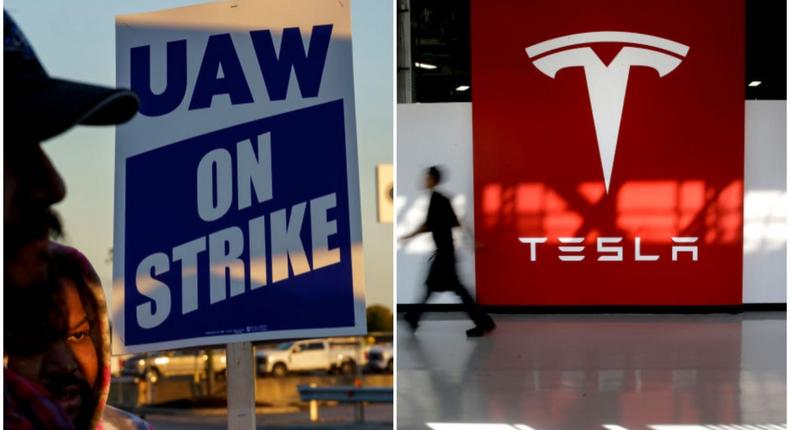 The UAW has said it's set its sights on Tesla.Michael Swensen/Getty Images and Michael Macor/The San Francisco Chronicle via Getty Images
