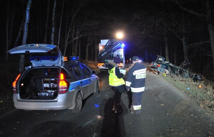 Po pijaku rozbił się na drzewie