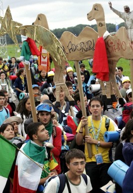 GERMANY-POPE-WYD-PILGRIMS-MARIENFELD