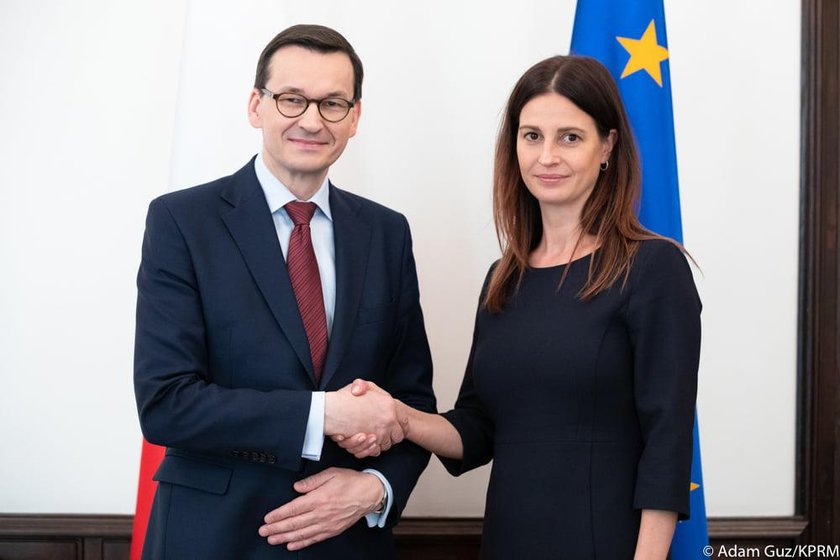 Premier Mateusz Morawiecki i Danuta Dmowska-Andrzejuk