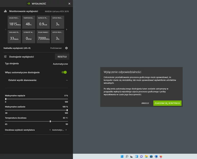 Automatyczne podkręcanie przy użyciu GeForce Experience