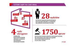 Południe Polski bez specjalnego sądu ds. własności intelektualnej