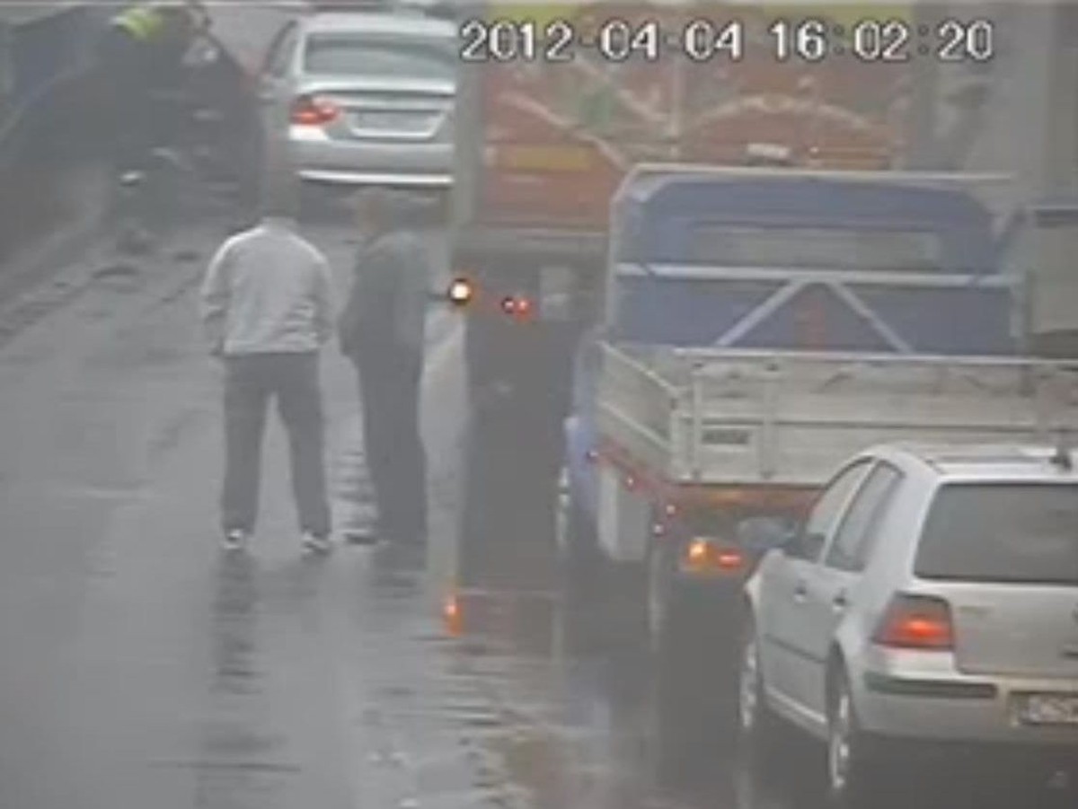 Wypadek, który zarejestrowała kamera wydarzył się na ulicy Gdyńskiej w Grudziądzu