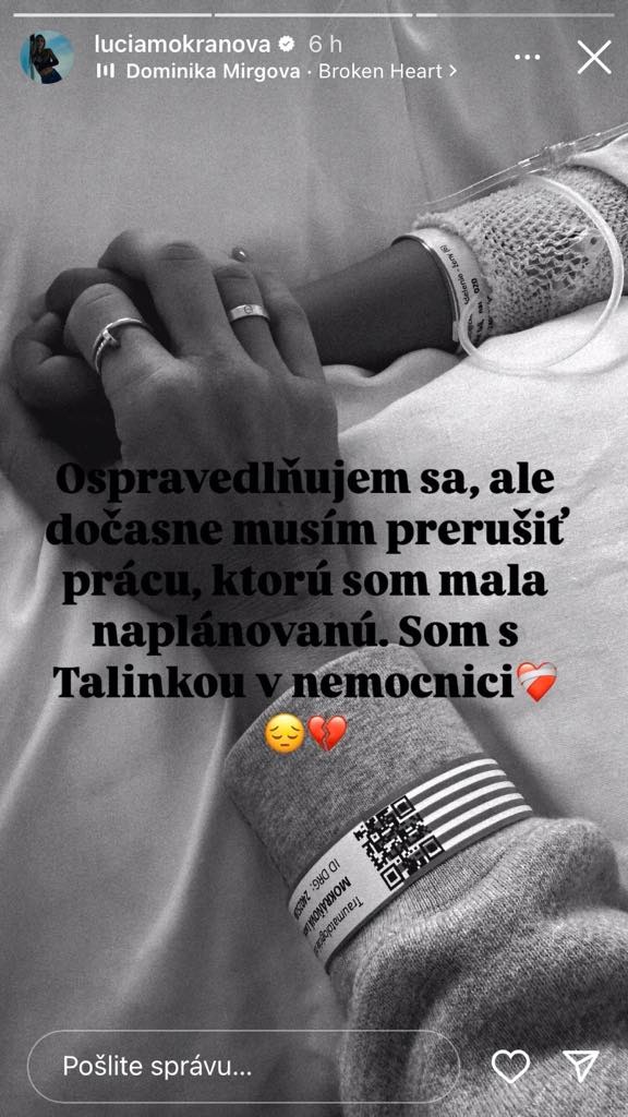 Mokráňová skončila s dcérkou v nemocnici.