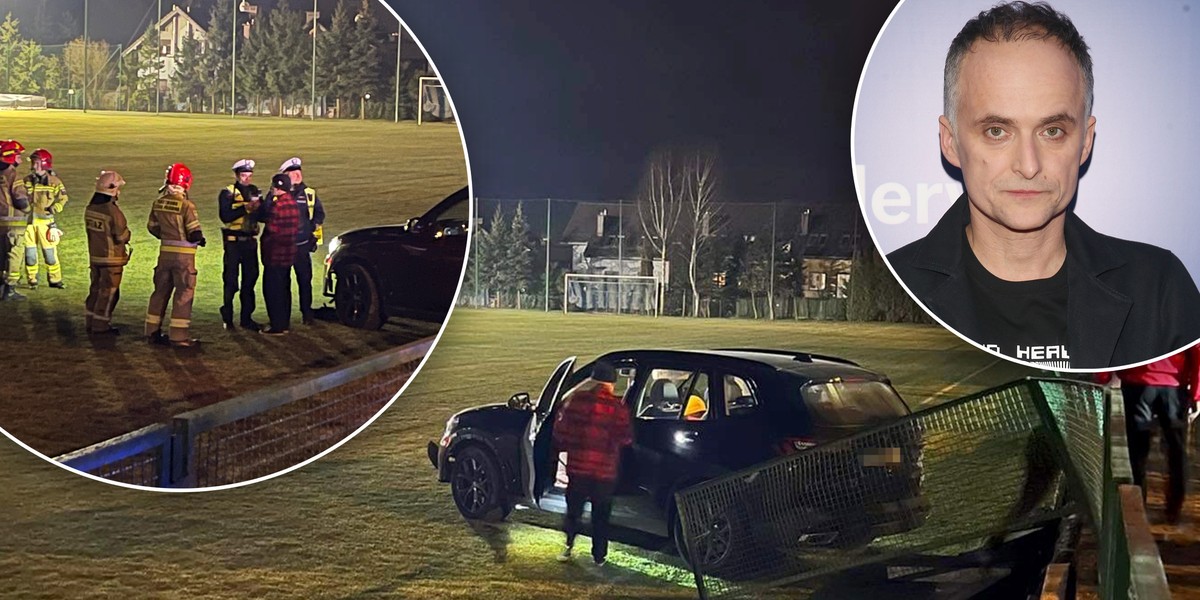 Artur Rojek staranował autem ogrodzenia stadionu! Policja przepadała go alkomatem (ZDJĘCIA)