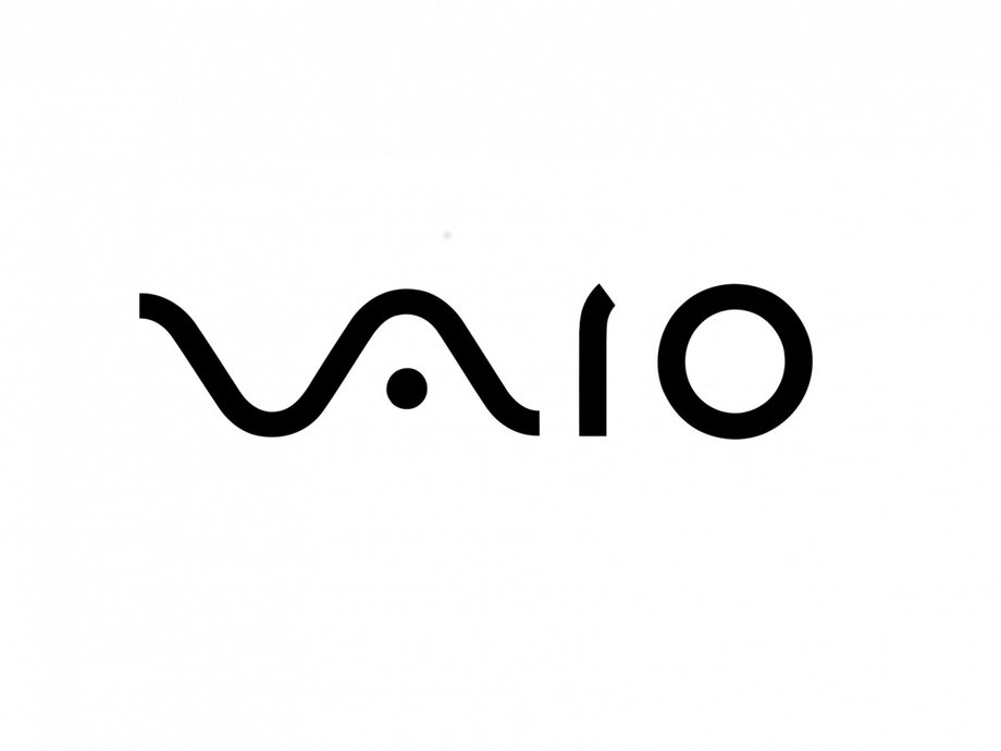 Vaio – Logo podmarki firmy Sony, która specjalizowała się w komputerach przenośnych (markę Vaio w 2014 roku przejęło Japan Industrial Partners). „VA” zaprojektowano tak, by przypominały sinusoidalny kształt analogowych fal, a „IO” reprezentuje kod binarny.