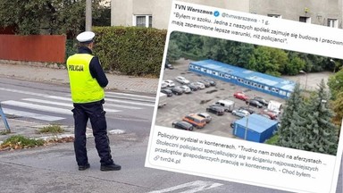 Policjanci pracują w kontenerach budowlanych. "Od temperatury źle się czułem"