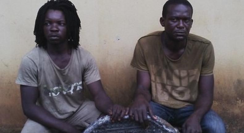 Earnest Young and Rasheed Tamiyu arrested for man-hole vandalism in Lagos