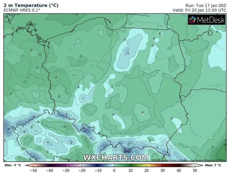 Temperatura z coraz większym trudem będzie przekraczała 0 st. C.