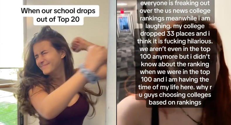 Students took to TikTok to share their reactions.(L) Screenshot/TikTok - spaghettikate, (R) Screenshot/TikTok - misguidedghvsts