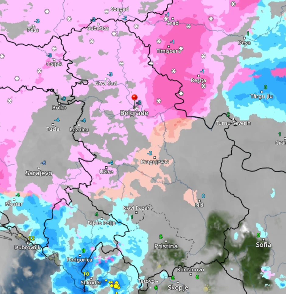 Vremenski radar u 7 ujturu za Božić