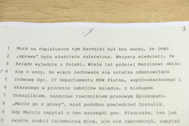 Dokument dot. ks. Popiełuszki. Zbiory udostępnił IPN