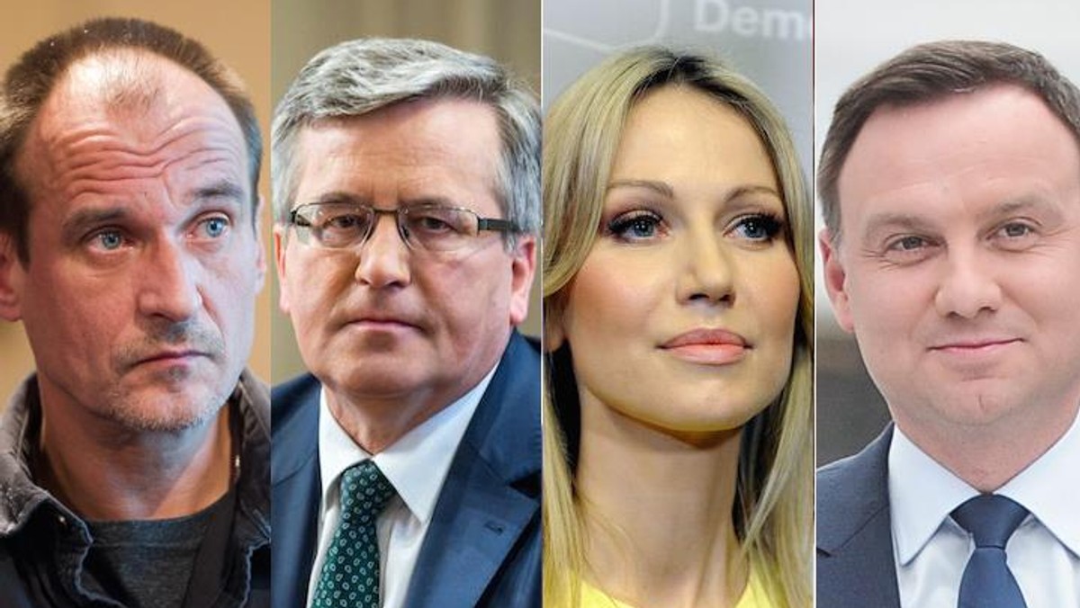 Paweł Kukiz, Bronisław Komorowski, Magdalena Ogórek, Andrzej Duda kolaż