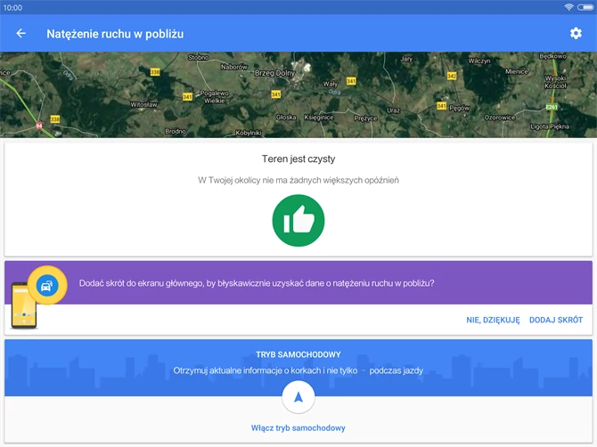 Mapy Google 9.39 beta pozwalają dodać skrót Ruch