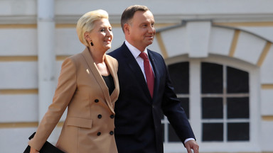 Agata i Andrzej Duda podczas spotkania na Łotwie. Tak prezentowała się polska para prezydencka