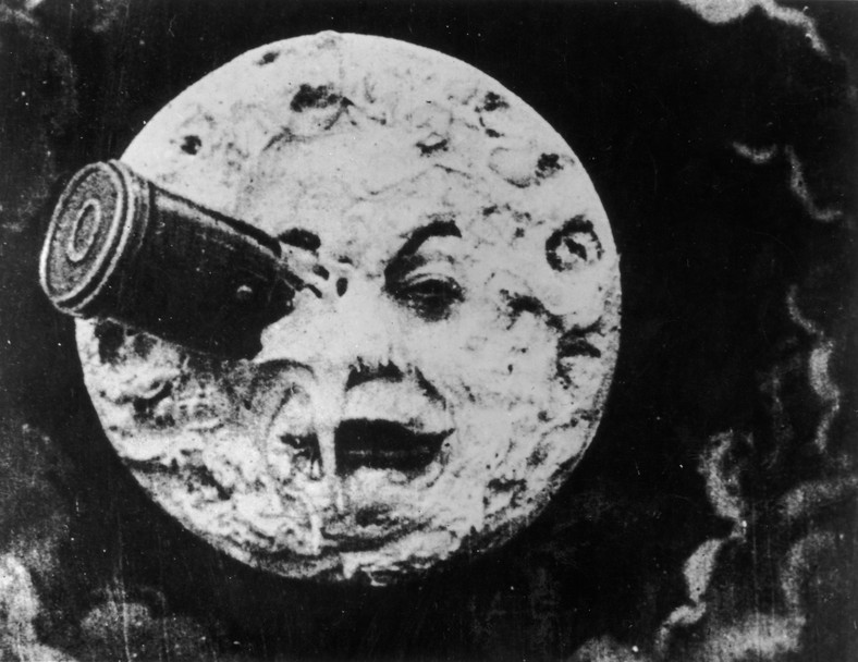 Znany kadr z "Podróży na Księżyc" Georgesa Mélièsa