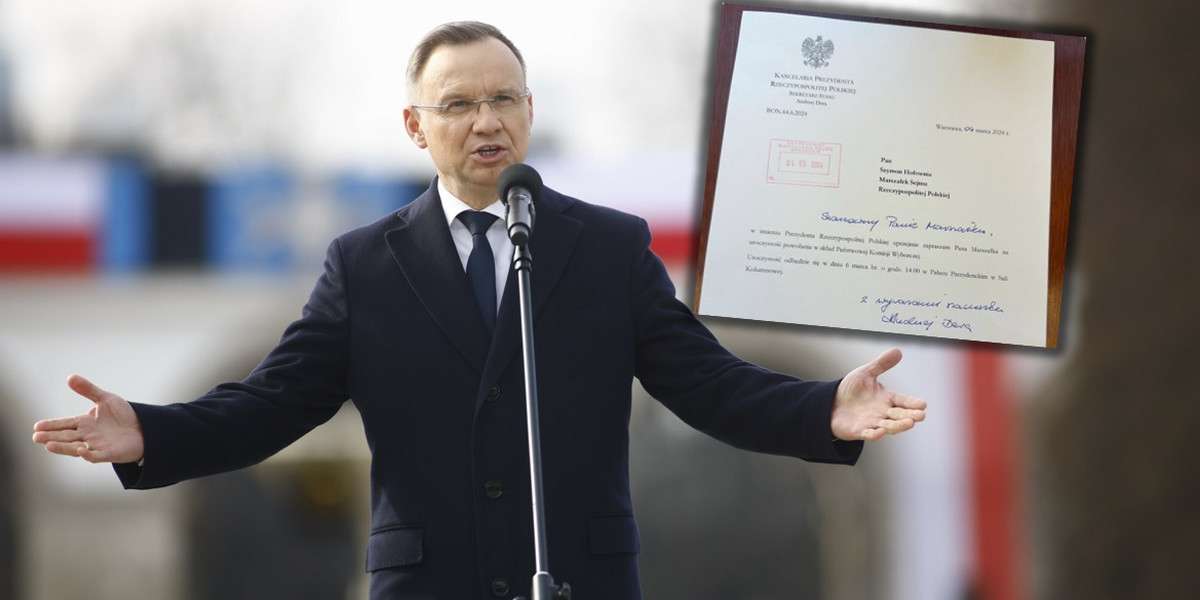 Prezydent Andrzej Duda i jego pismo do marszałka Szymona Hołowni