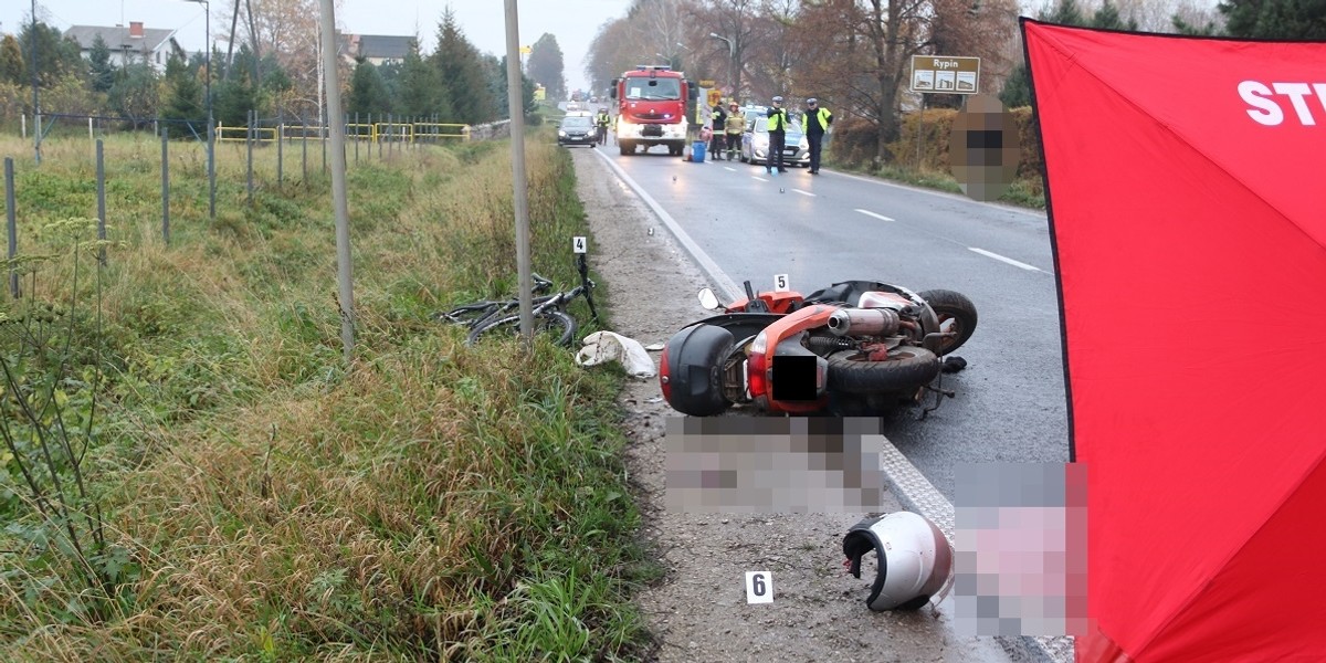 Tragiczny wypadek w Rypinie. Nie żyje motorowerzysta. 