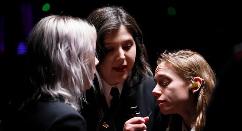 (Left to right) Phoebe Bridgers, Lucy Dacus and Julien Baker of boygenius perform at the the 2023 Coachella festivalFrazer Harrison/Getty Images for Coachella