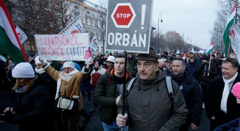 Anti-government protests filled the streets of Budapest on Sunday