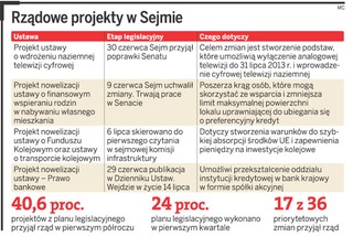 Rząd przyjął tylko 40 procent ustaw. Czego zabrakło?