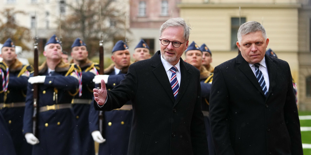 Premier Czech Petr Fiala podejmuje premiera Słowacji Roberta Fico