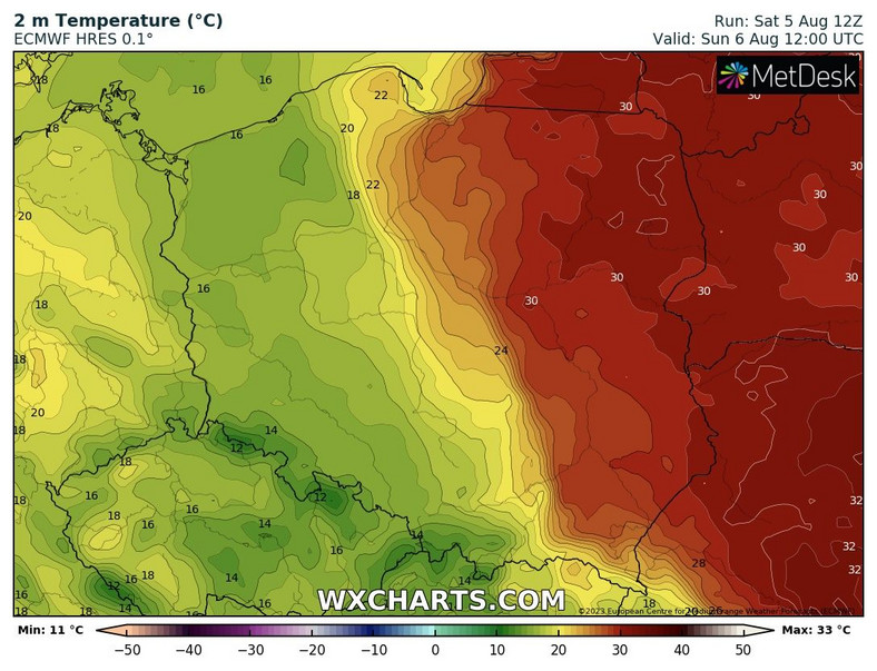Różnica temperatury nad Polską wyniesie dziś nawet 15 st. C