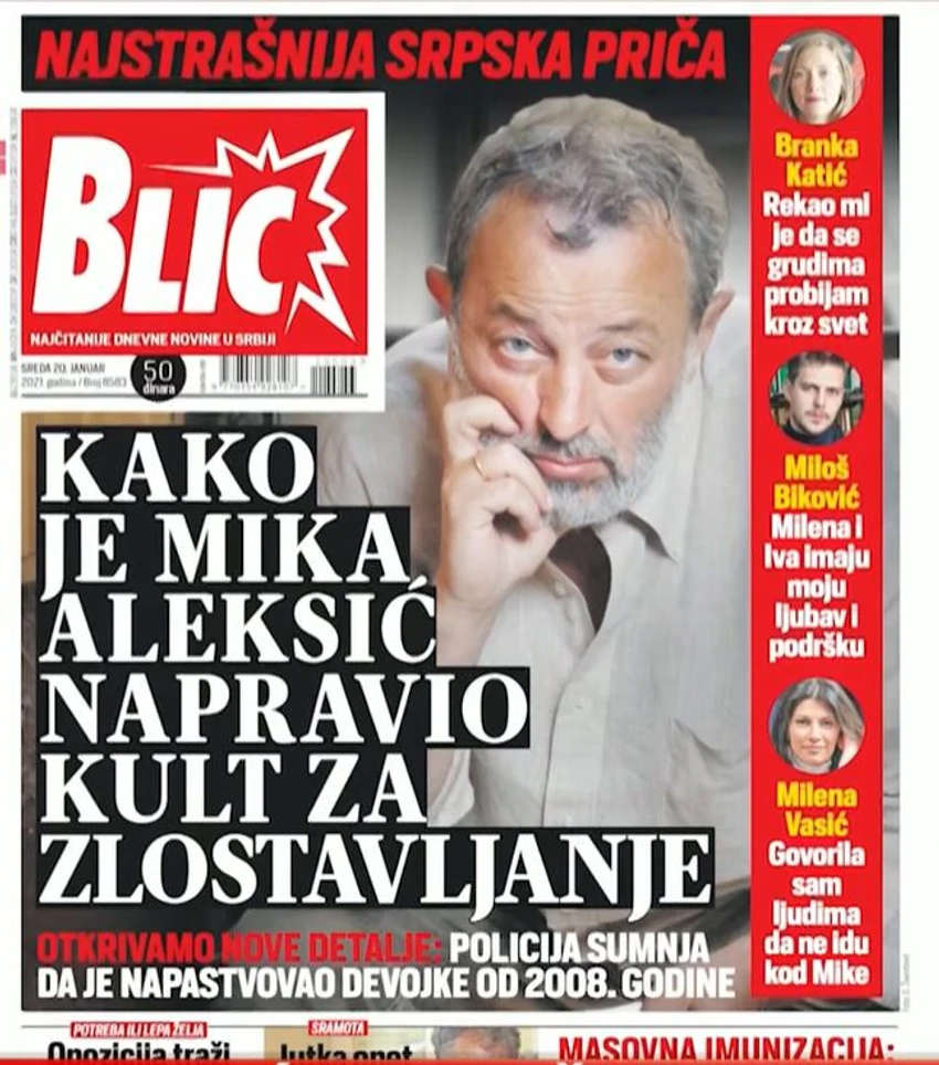 Blic naslovna strana iz 2021. godine