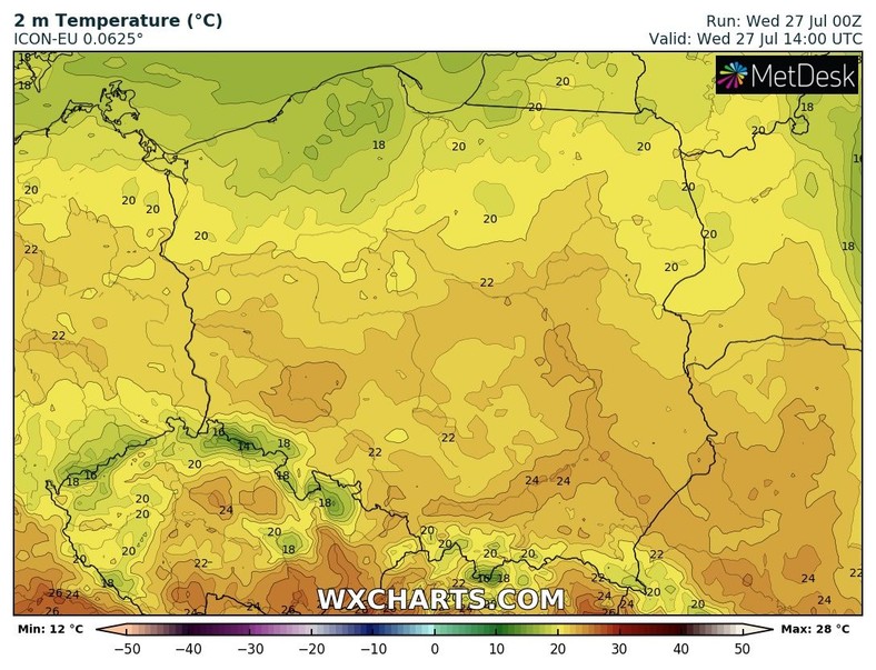 Północ chłodna, południe wyraźnie cieplejsze