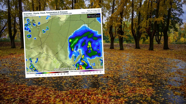 W weekend czeka nas zmienna pogoda (mapa: wxcharts.com)