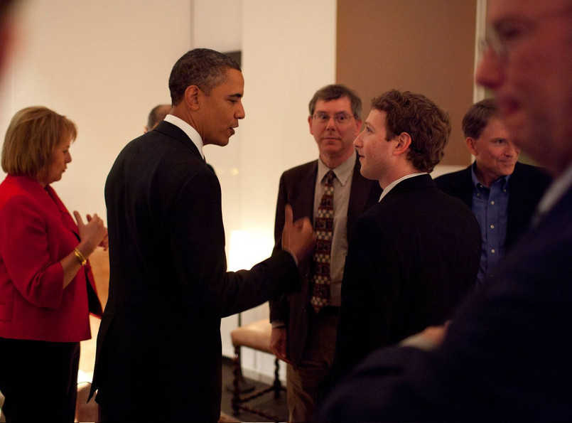 Marc Zuckerberg z Barackiem Obamą