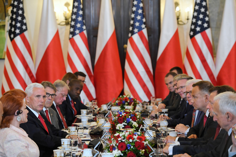 Mike Pence, Andrzej Duda, Mariusz Błaszczak, Krzysztof Szczerski, Jacek Czaputowicz